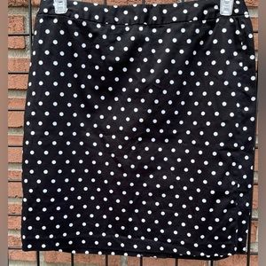 Neu Options petite black and white polka dot skirt 8p